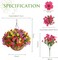Artificial Hanging Flower Basket for Outdoors, UV Resistant Faux Silk Hanging Plants with 12 Branch Full Design, Fake Daisies Eucalyptus Basket for Porch Patio Garden Balcony Home Decor, Mixed Colors